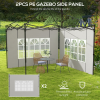 Outsunny Gazebo Side Panels for 3x3(m) or 3x6m Gazebo Canopy, 2 Pack, Green - Image 3