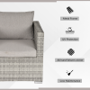Outdoor Patio Furniture Single Rattan Sofa Chair Padded Cushion - Image 3