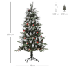 5FT Artificial SnowDipped Christmas Tree Foldable Berries White Pinecones Green - Image 3