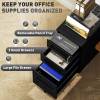 Vinsetto Lockable Mobile Filing Cabinet w/ 3 Drawers 30 x 43.5 x 60 cm - Image 3