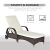 Adjustable Rattan Sun Lounger Outdoor Recliner w/ Cushion Garden Pool - Image 3