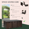 11pc Rattan Garden Dining Set 10 Cube Sofa 6 Chairs 4 Footrests & 1 Table - Image 3