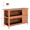 Rabbit Hutch for Two Rabbits Outdoor Guinea Pig Cage w/ Removable Trays, Orange - Image 3