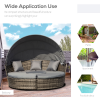 5 Pc Outdoor Plastic Rattan Wicker Round Sofa Bed Coffee Table Sectional Set - Image 3