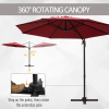 3m Cantilever Aluminium Frame Outdoor Garden Parasol - Image 3