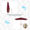 3x2m Wooden Patio Parasol Umbrella - Image 3