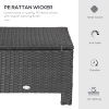 Rattan Footstool Wicker Ottoman with Padded Seat Cushion Furniture 50x50x35 cm - Image 3