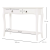 Console Table Storage Display Desk W/ 2 Drawers-Ivory White - Image 3