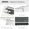 3.5x2.5m Manual Awning Canopy Retractable Sun Shade Shelter Winding Handle - Image 3