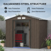 Lockable Garden Shed Large Patio Roofed Tool Metal Storage Sheds Box Khaki - Image 3