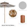 2.7 m Double Tier Garden Sun Umbrella Sunshade Wooden Parasol Shade Canopy - Image 3