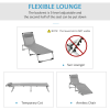 Foldable Reclining Sun Lounger Lounge Chair Camping Bed Cot with Pillow - Image 3