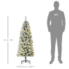 5 Feet Prelit Artificial Snow Flocked Christmas Tree Warm LED Light Green White - Image 3