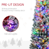 HOMCOM 6' Artificial Christmas Tree with Flocked Tips, LED Lights, Decoration - Image 3