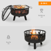 Outsunny 61.5cm 2-In-1 Outdoor Fire Pit & Firewood BBQ Garden Cooker Heater - Image 3