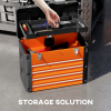 HOMCOM 4 Drawers Large Tool Box, Steel Toolbox with Handle - Image 4
