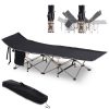 Single Portable Outdoor Military Sleeping Bed Camping Cot Black Outsunny - Image 2