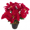 Artificial Christmas Xmas Red Poinsettia 40cm Gold Curved Metal Planter - Image 5
