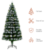6ft White Light Christmas Tree 90 LEDs Star Topper Tri-Base Pre-Lit Home - Image 4