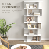 Particle Board 6-Tier Asymmetrical Shelving Unit White - Image 4