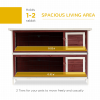 Two-Tier Elevated Wooden Rabbit Hutch Bunny Cage for Small Pet Animals w/ Tray - Image 4