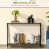 Industrial Console Table Desk with Metal Frame Rustic Brown Black - Image 4
