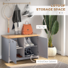 MDF Rustic 4-Compartment Storage Cabinet Grey - Image 4
