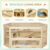 Three-Tier Wooden Hamster Cage Gerbil Play Centre w/ Sliding Tray, Ramps - Image 4