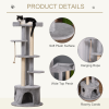 Cat Tree Multi-level Kitten Tower w/ Scratching Post Condo Plush Perches - Image 4