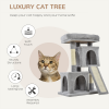 Cat Rest & Play Activity Tree w/ 2 House Cushion Perch Scratching Post Grey - Image 4