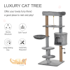 Cat Tree Tower w/ Scratching Post Hammock Hanging Ball Condo Teasing Rope - Image 4