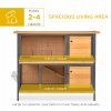 Wooden Metal Rabbit Hutch Pet House Bunny w/ Slide-Out Tray Outdoor Light Yellow - Image 4