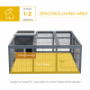Rabbit Run Small Animal Hutch Guinea Pig House with Openable Main House & Roof - Image 4