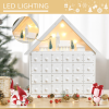24-Drawer Christmas Advent Calendar Wooden Light-Up Countdown White - Image 4