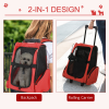 Pet Travel Backpack Bag Cat Puppy Dog Carrier w/ Trolley and Telescopic Handle - Image 4