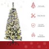 4 Feet Prelit Artificial Snow Flocked Christmas Tree Warm LED Light Green White - Image 4
