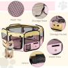 Fabric Pet Dog Cat Puppy Playpen Rabbit Guinea Pig Play Pen in Pink Small - Image 4