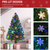 4FT Green Fibre Optic Artificial Christmas Tree LED Snowflakes Fireproofing - Image 4