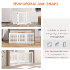 MDF Dog Gate Step over Panel Fence Expandable Folding w/Latch Support Feet White - Image 4