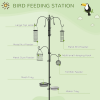 Bird Feeding Station Kit Wild Bird Feeder Pole w/ 6 Hooks 4 Hanging Feeders - Image 4