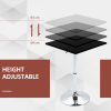 Modern Adjustable Counter Bar TableBlack and Silver Frame - Image 4