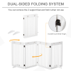 Pet Gate Foldable Freestanding Dog Safety Barrier w/ Support Feet White - Image 4