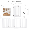 Wooden Freestanding Pet Gate 4 Panels 91cm Foldable Dog Fence w/ Support Feet - Image 4