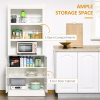 Kitchen Cupboard with 6-tier Shelving, Sideboard Double-door , White - Image 4