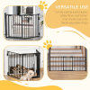 Pet Gate 3-Panel Dog Playpen for Indoor Stair Barrier W/ Walk Through Door Black - Image 4