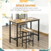 Set of 2 Kitchen Breakfast Bar Chairs with Footrest, Rustic Brown - Image 4