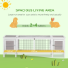 Indoor Rabbit Hutch Separable Guinea Pig Cage Bunny Run w/ Slide Out Tray - Grey - Image 4
