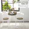 3pc Dining Table and Chairs Set, Oval Kitchen Table with 2 Chairs, Natural - Image 4