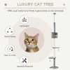 Cat Tree, Multi-Floor Pet Playhouse w/ Solid Scratching Post, Light Grey - Image 4