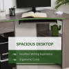 L-Shaped Corner Computer Desk & 2-Tier Side Shelves Wide Table Top Grey - Image 4
